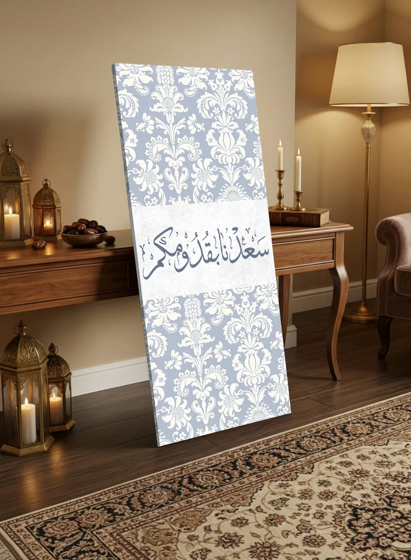 LOWHA Canvas Wall Art on Wooden Frame with Back Stand Featuring Welcoming Arabic Calligraphy Design